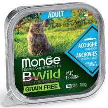 Монж консервы для кошек Bwid Graifree Анчоусы+овощи 100г  12874